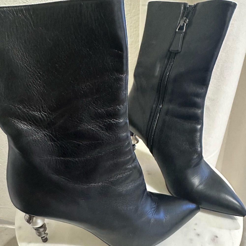 Black Chanel boots